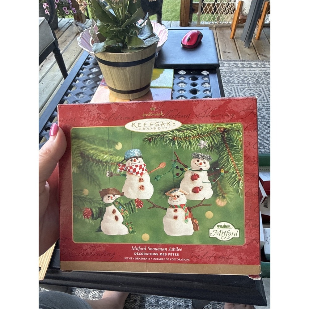 Hallmark Ornament 2000 Mitford Snowman‎ Jubilee Set of 4